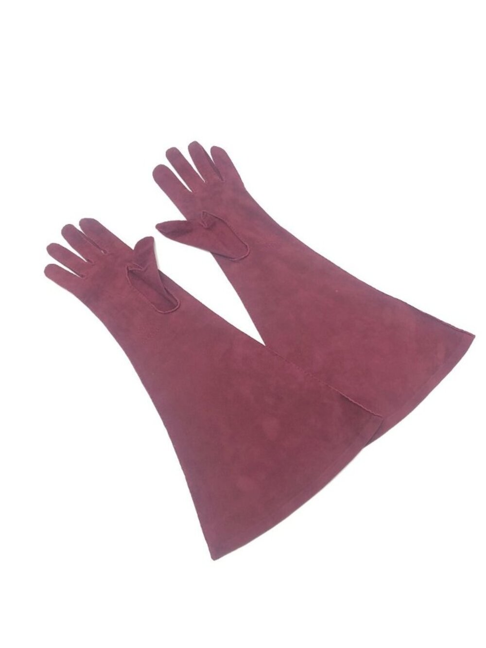 Chanel Gloves CC Logo Suede Wine